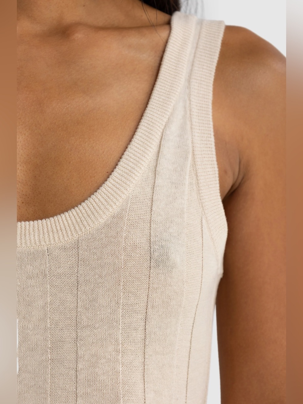 ORTC Amara Full Length Knit Dress Oat - Picture 4 of 6
